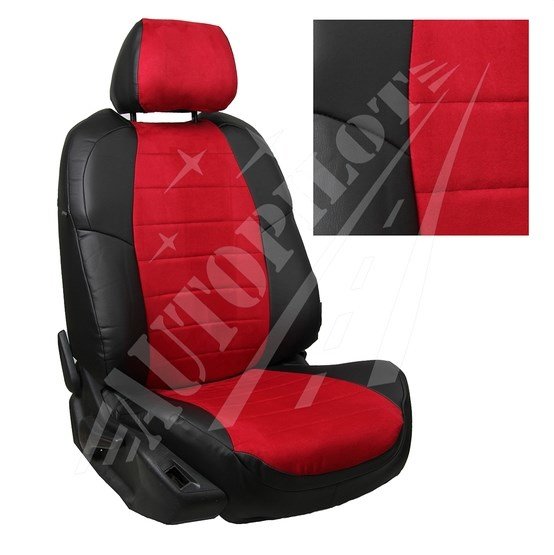 Авточехлы KIA-Rio 3 Sd 40\60 с 2011 (Алькантара) чер+крас Авточехлы KIA-Rio 3 Sd 40\60 с 2011 (Алькантара) чер+крас
