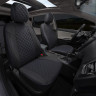 Авточехлы KIA-Spectra (Ромб) чер+синяя строчка